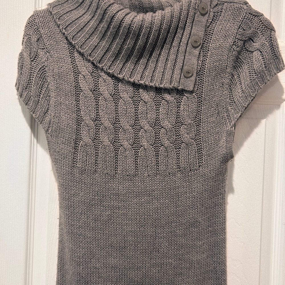 Gray Knit Short Sleeve Sweater Dress NWT